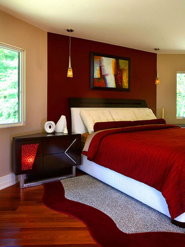 Tips para una habitación monocromática Lampara techo gris rojo