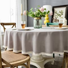 BOHEMIK - Mantel Gris redondo con borlas en Borde