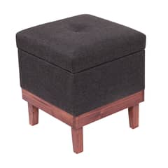 GENERICO - Pouf Baúl Emilia Gris Delta 45x45x46 cm Máxima Design