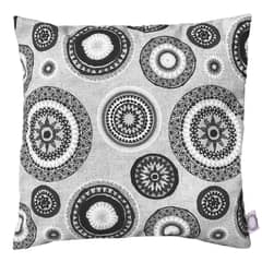 ELIZABETH PEPER - FUNDA COJIN DECORATIVO DISEÑO MANDALAS BLANCO NEGRO 50x50