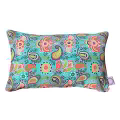 ELIZABETH PEPER - COJIN DECORATIVO DISEÑO TURQUESA Y ROSA 50X30 RELLENO