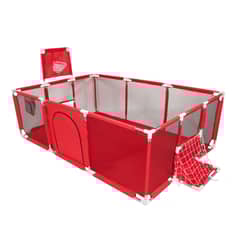 GENERICO - Corral de Seguridad Bebe 180 Cm. Con Aro y Arco + 50 Pelotitas Rojo