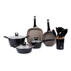 SIMPLIT - Kit Batería Cocina 8 Pza + Set 12 Utensilios