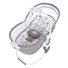 LUBABYCAS - Cuna Moisés Y Columpio Con Vibración 2 En 1 Gris