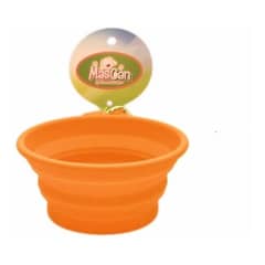 MASCAN - Plato Plegable Silicona Simple Naranja Para Perro M