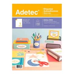 ADETEC - 50 Etiquetas Adhesivas Inkjet/laser 216x279 mm 50 Hojas