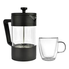 SIMPLIT - Pack Cafetera Francesa 600ml +Taza Doble Pared 350ml