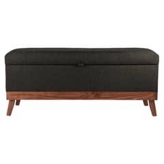 GENERICO - Banqueta Incy con Baúl Grafito Omega 120x50x40 cm Máxima Design