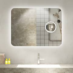 DTD - Espejo Baño con Luz Led, Desempañador Eléctrico, Zoom Iluminado, Touch Control 100x80cm