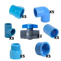 GENERICO - Pack Pvc 25mm Copla Codo The Thi Tee Tapa Gorro V Bola