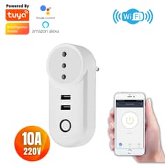 D MOTICA - Enchufe Wifi Inteligente Con 2 Usb, 220V-10A Alexa Y Google Home