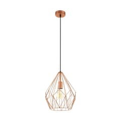 EGLO - Lámpara Colgante Carlton Acero Cobre E27 1X60W Cod49258