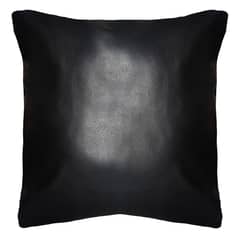 ELIZABETH PEPER - COJÍN DECORATIVO ECOCUERO NEGRO 45X45 RELLENO