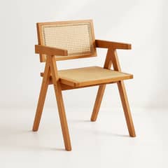 KLIK - Silla Sitial Butaca Chandigarh Madera Rattan Natural