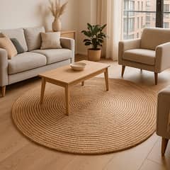 BAZHARS - Alfombra Yute Redonda 150X150 cm Nav Bk 625