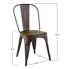 NOVAHUS - Pack 4 Sillas Tolix Vintage Asiento Madera Café