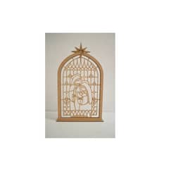 GENERICO - Ventana Decoracion Navidad Nacimiento Pesebre De Madera