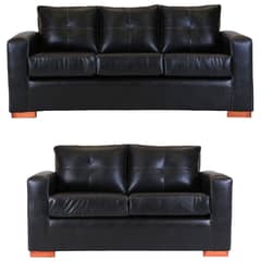 MUEBLES AMERICA - Living Franco 32 Cuero PU Negro
