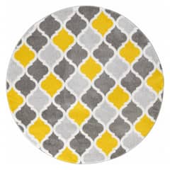 MODA ALFOMBRAS - ALFOMBRA REDONDA FLORIDA AMARILLO160 X 160 CM