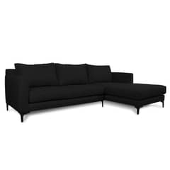 SOFAS HOME - SECCIONAL KAILE CHENILLE TIPO LINO NEGRO