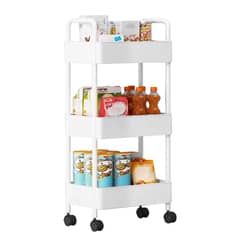VIDITA - Carrito Carro Organizador Con Ruedas Multiuso 3 Niveles-Blanco