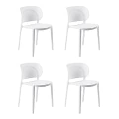BOKAN - Pack 4 Sillas de Terraza Lorenzo Blanca