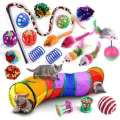 AIZO - S Juguetes Para Gatos Juego Tubo De Túnel 22pcs Bola Ratone
