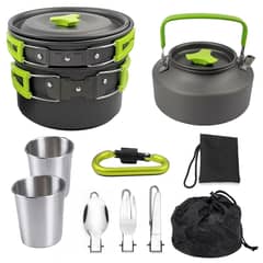 AIZO - Verde Set Ollas Outdoor Camping Cocinilla Utensilios