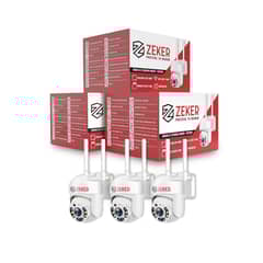 ZEKER - Pack x3 Cámara de Seguridad Wifi Impermeable 2MP 5G