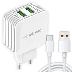 MOTOMO - Cargador Dual USB 12W con Cable Tipo C de 1m SEC