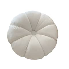 ANGELES DEL HOGAR - Cojín redondo blanco - terciopelo 45 cm de diámetro