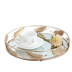 BOHEMIK - Bandeja decorativa Hojas doradas