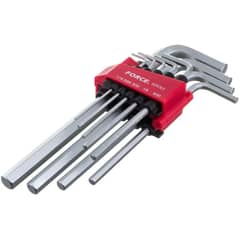 FORCE - Juego Llaves Allen Largas Pulgadas 9pz 5093LS