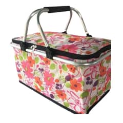 AUCKLAND OUTDOOR - Bolso Termico Plegable Flores Rosa Cooler Canasta Picnic