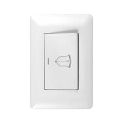 GENERICO - Timbre Interruptor Pulsador Simple 10A 250V Diseño Campana Blanco