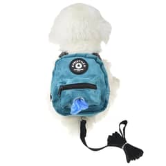 LELOX - Arnés Mochila para Perros con Correa Azul S