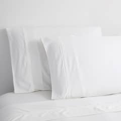 LE NUIT - Set Sábanas 300 Hilos Algodón Pima Peruano Percale Liso Blanco 2 Pl