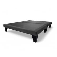 GENERICO - Base de Cama Europea 2 Plazas Dividida Felpa Negro