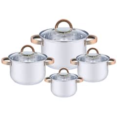 HAUSROLAND - Bateria 8 piezas acero inoxidable Berlin