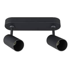 BP - Foco Sobrepuesto Arsis II XL 2 Luces Negro Mate