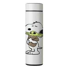 GENERICO - TERMO DIGITAL CON TERMÓMETRO - BABY YODA - 450 ML