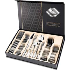 BLUEDREAMER - Juego de Cubiertos de Acero Inoxidable 30 Piezas