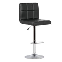 SM - Piso Bar silla taburete Atenas I ecocuero acolchado negro
