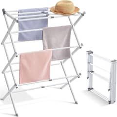 ARTDIY - Tendedero para ropa Perchero vertical retráctil plegable de 3 capas