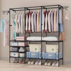 YOMYM - Closet Perchero de Pie Organizador de Metal Grande 160×36×170 cm