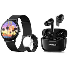LENOVO - Reloj inteligente resistente al agua Y86 negro + combo XT90