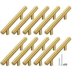 DEKANO - 10 Manillas Tirador Acero Inoxida 20cm Para Muebles Cajon Dorado