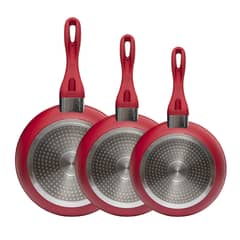 KITCHENWARE - SET 3 SARTENES CERAMARBLE 20-24-28CM ROJO