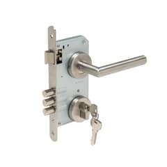 ODIS - Set de Acceso Cerradura Embutir 201 + Manilla 9480 - Plata