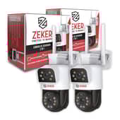ZEKER - Pack x2 Cámara De Seguridad 5G Doble 4MP Impermeable